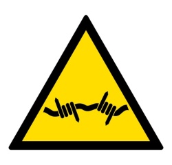 Signalétique de danger - Pictogramme Fil barbelé - W033 - ISO 7010