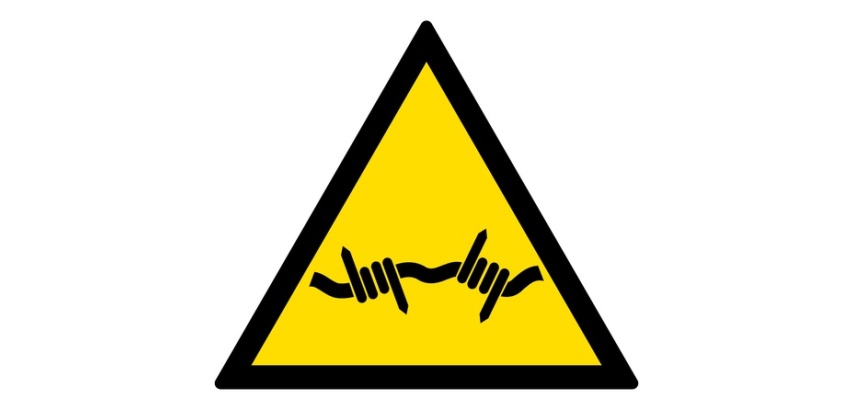 Panneau Danger Fil Barbelé W033 - ISO 7010