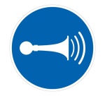 Pictogramme d'Obligation ISO 7010 - Utiliser le klaxon - M029