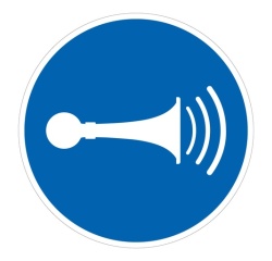 Pictogramme d'Obligation ISO 7010 - Utiliser le klaxon - M029 Vinyle Souple Autocollant 100 mm