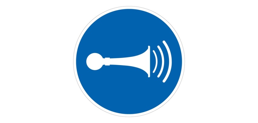 Pictogramme d'Obligation ISO 7010 - Utiliser le klaxon - M029