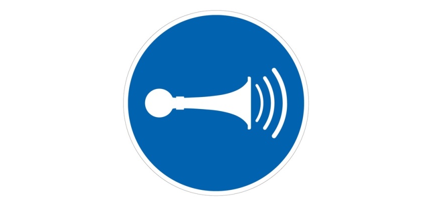 Pictogramme d'Obligation ISO 7010 - Utiliser le klaxon - M029