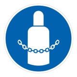 Panneau ISO 7010 Sécuriser les bouteilles de gaz – Rond PVC 2 mm Ø 400 mm
