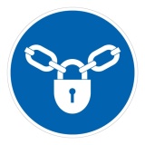 Panneau d'obligation - Verrouillage obligatoire  - M028 - ISO 7010 PVC 2 mm Ø 400 mm