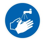 Panneau obligation - Lavage des mains obligatoire - M011 Vinyle Souple Autocollant 200 mm