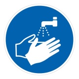 Panneau obligation - Lavage des mains obligatoire - M011 PVC 2 mm 400 mm