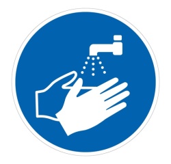 Panneau obligation - Lavage des mains obligatoire - M011 Vinyle Souple Autocollant 100 mm