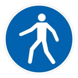 Pictogramme d'Obligation ISO 7010 - Utiliser le passage - M024 Vinyle Souple Autocollant 100 mm