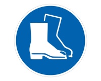 Panneau - Chaussures de sécurité obligatoires - M008 - ISO 7010 Vinyle Souple Autocollant 100 mm