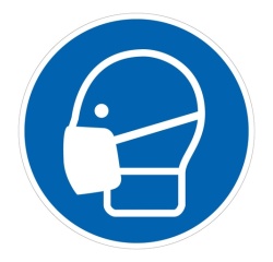 Panneau EPI obligatoire - Masque obligatoire - M016 - Norme ISO 7010 Vinyle Souple Autocollant 100 mm