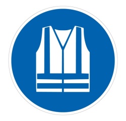 Pictogramme - Gilet haute visibilité obligatoire - M015 - ISO 7010 Vinyle Souple Autocollant 100 mm