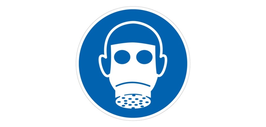Panneau EPI Protection respiratoire obligatoire M017- ISO 7010 Vinyle Souple Autocollant 100 mm