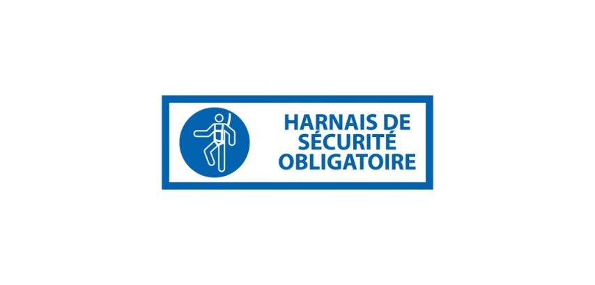 Panneau d'Obligation - Harnais de sécurité obligatoire - M018