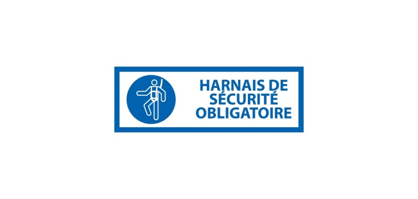 Panneau d'Obligation - Harnais de sécurité obligatoire - M018