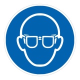 Adhésif Obligation - Lunettes de protection obligatoires - M004 PVC 2 mm 400 mm