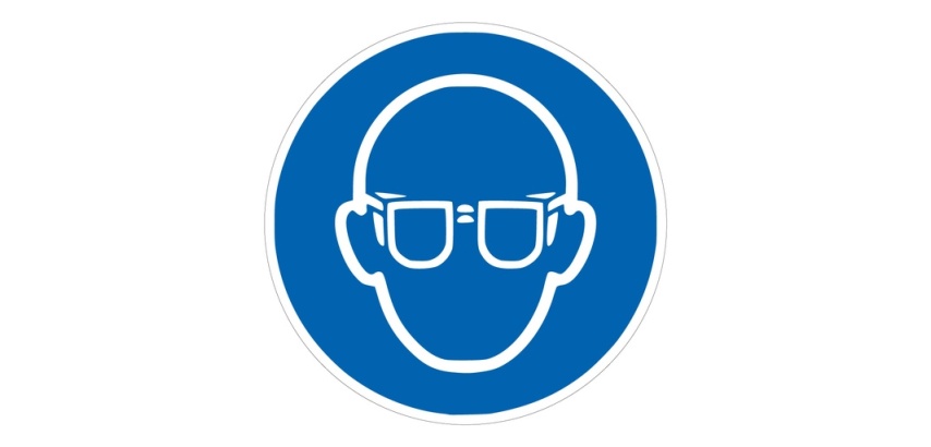 Adhésif Obligation - Lunettes de protection obligatoires - M004 Vinyle Souple Autocollant 100 mm