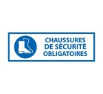 Panneau EPI - Chaussures de sécurité Obligatoire - M008 - ISO 7010 450 x 150 mm PVC 2 mm
