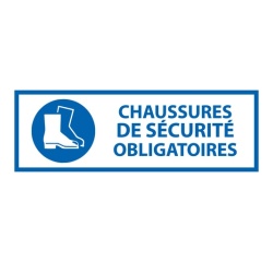 Panneau EPI - Chaussures de sécurité Obligatoire - M008 - ISO 7010 297 x 105 mm Vinyle Souple Autocollant