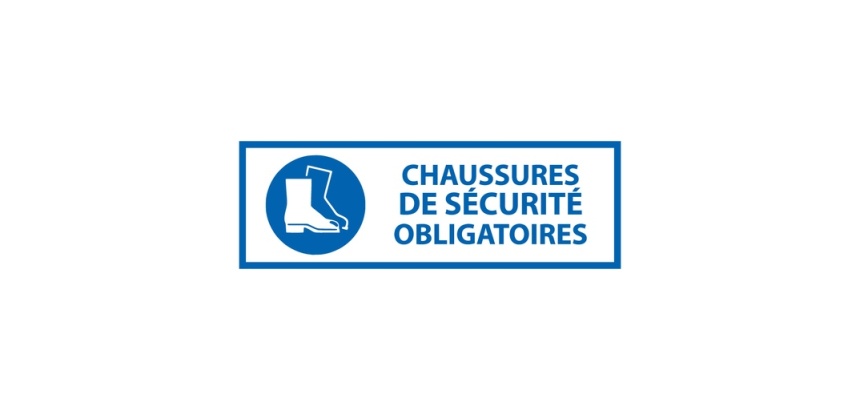Panneau EPI - Chaussures de sécurité Obligatoire - M008 - ISO 7010 450 x 150 mm PVC 2 mm