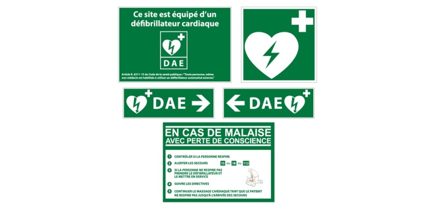 Kit signalétique défibrillateur Intérieur