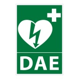 Signalétique Défibrillateur DAE pour ERP - Modèle 2 - ISO 7010 210 x 297 mm (A4) Vinyle Souple Autocollant