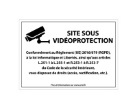 Panneau Site sous vidéoprotection - Signalisation de sécurité 300 x 420 mm PVC 2 mm Blanc