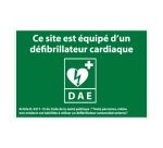 Panneau - Site équipé d'un défibrillateur cardiaque - ISO 7010 420 x 280 mm Vinyle