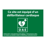 Panneau - Site équipé d'un défibrillateur cardiaque - ISO 7010 420 x 280 mm PVC 2 mm