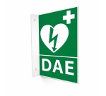 Signalétique DAE en vinyle et support PVC pour fixation murale