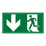 Panneau d'évacuation - Pictogramme Sortie de secours - ISO 7010 200 x 100 mm PVC 2 mm