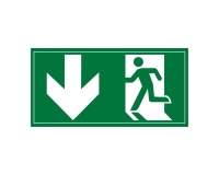 Panneau d'évacuation - Pictogramme Sortie de secours - ISO 7010 400 x 200 mm Vinyle Souple Autocollant