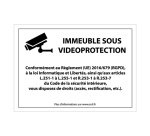 Panneau de protection "Immeuble sous vidéosurveillance" conforme 210 x 150 mm PVC 2 mm