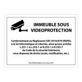 Panneau de protection "Immeuble sous vidéosurveillance" conforme 210 x 150 mm Vinyle