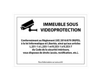 Panneau de protection "Immeuble sous vidéosurveillance" conforme