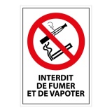 Panneau d'interdiction - Interdiction de fumer et de vapoter PVC 2 mm A4