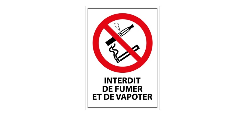 Panneau d'interdiction - Interdiction de fumer et de vapoter