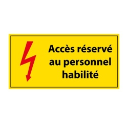 Panneau de signalisation - Pictogramme Accès au personnel habilité 297 x 148 mm