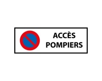 Panneau - Interdiction stationnement accès pompiers - Norme ISO 7010