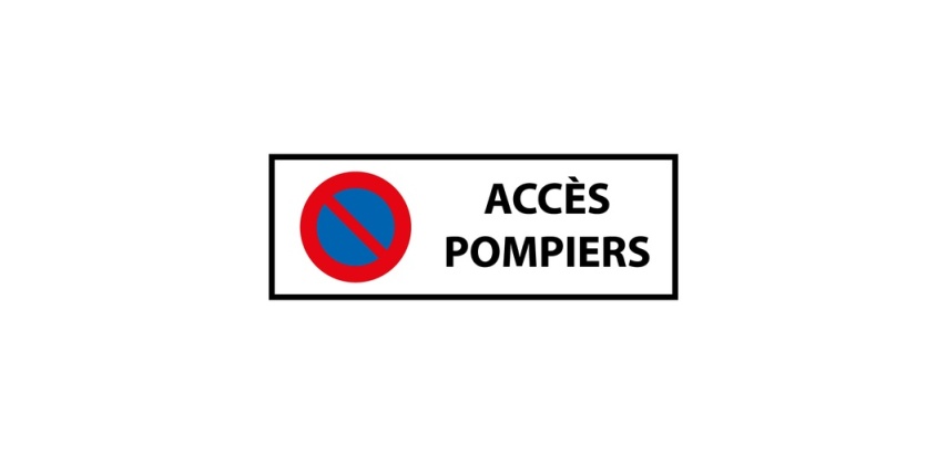 Panneau - Interdiction stationnement accès pompiers - Norme ISO 7010