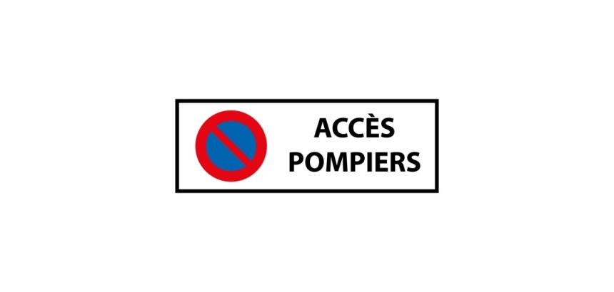 Panneau - Interdiction stationnement accès pompiers - Norme ISO 7010