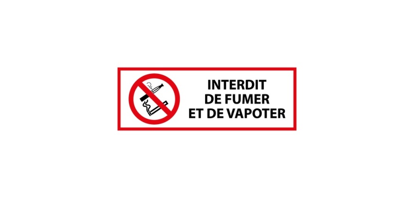 Panneau d'Interdiction - Interdiction de fumer et vapoter