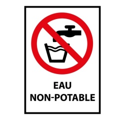 Panneau de signalisation - Picto Eau non potable - P005 - ISO 7010 Vinyle Souple Autocollant A5