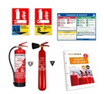 Kit sécurité incendie – 2 Extincteurs (CO2 + eau) + signalétique