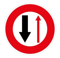 Panneau prescription B15 - Cédez le Passage Sens Inverse Vinyle Souple Autocollant 200 mm