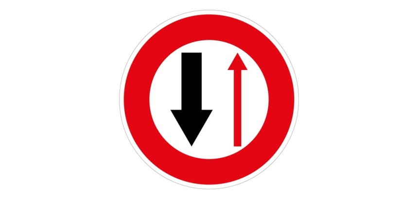 Panneau prescription B15 - Cédez le Passage Sens Inverse Vinyle Souple Autocollant 200 mm