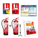 Kit extincteurs ERP eau 6L + poudre ABC 6kg + signalétique