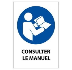 Panneau ISO EN 7010 - Consulter le manuel/la notice d'instructions - M002  (Vinyle Souple Autocollant, A5)