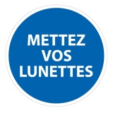 Panneau Obligation EPI - Mettez vos lunettes - Norme ISO 7010 PVC 2 mm 400 mm