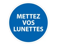 Panneau Obligation EPI - Mettez vos lunettes - Norme ISO 7010 PVC 2 mm 400 mm