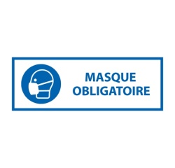 Signalétique EPI - Port du masque obligatoire - ISO 7010 297 x 105 mm Vinyle Souple Autocollant